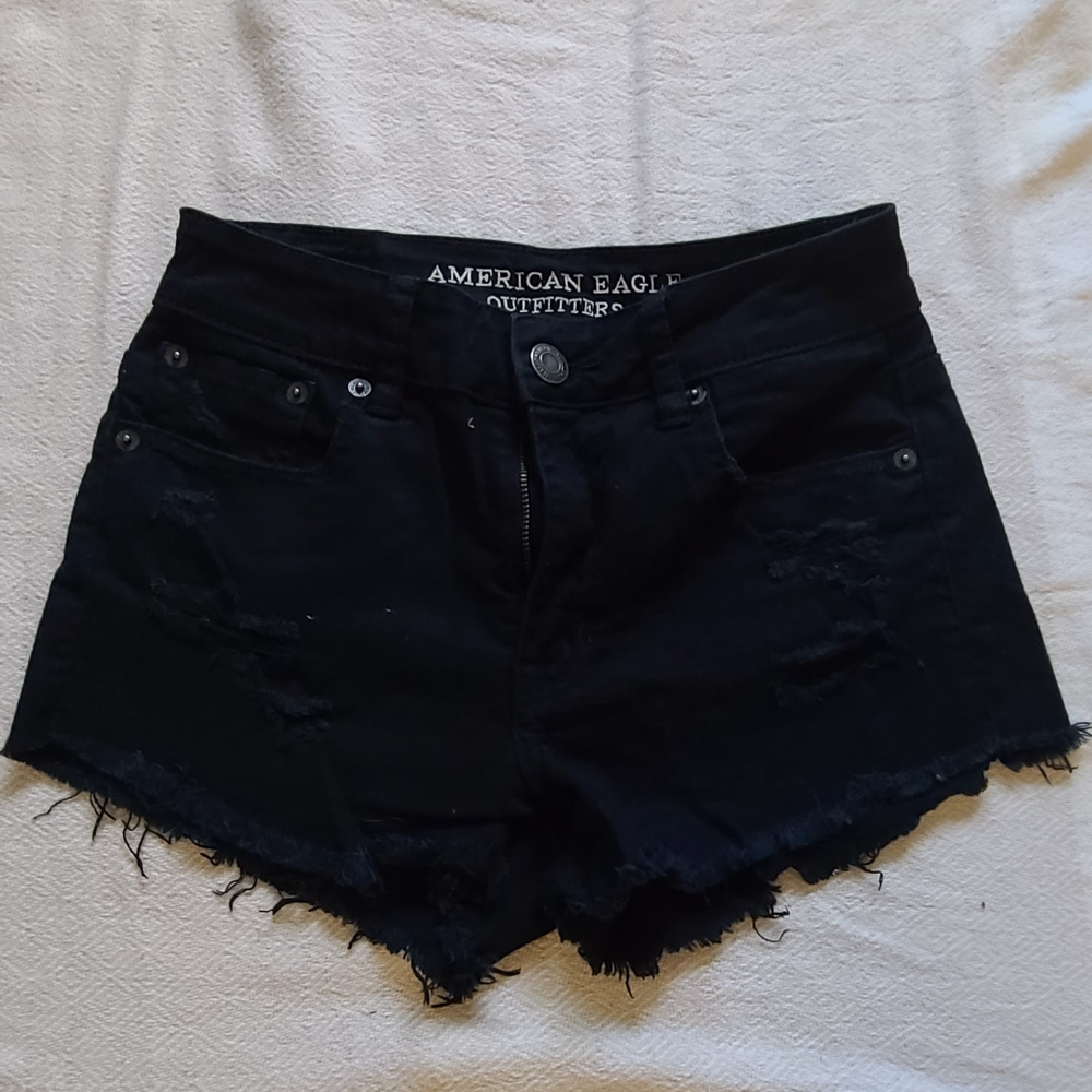 Hi-Rise American Eagle Black Shorts